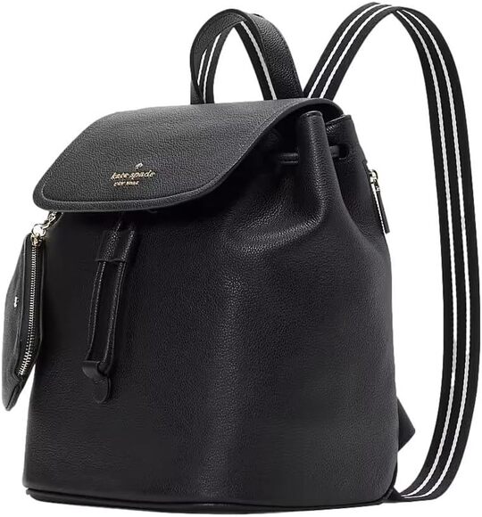 kate spade new york Women's Rosie Pebbled Leather Medium Flap Backpack Black